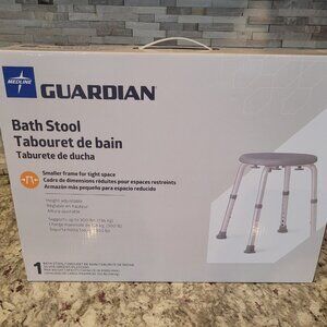Brand new Medline Guardian shower stool.  Adjustable height.  Max weight 300 lbs